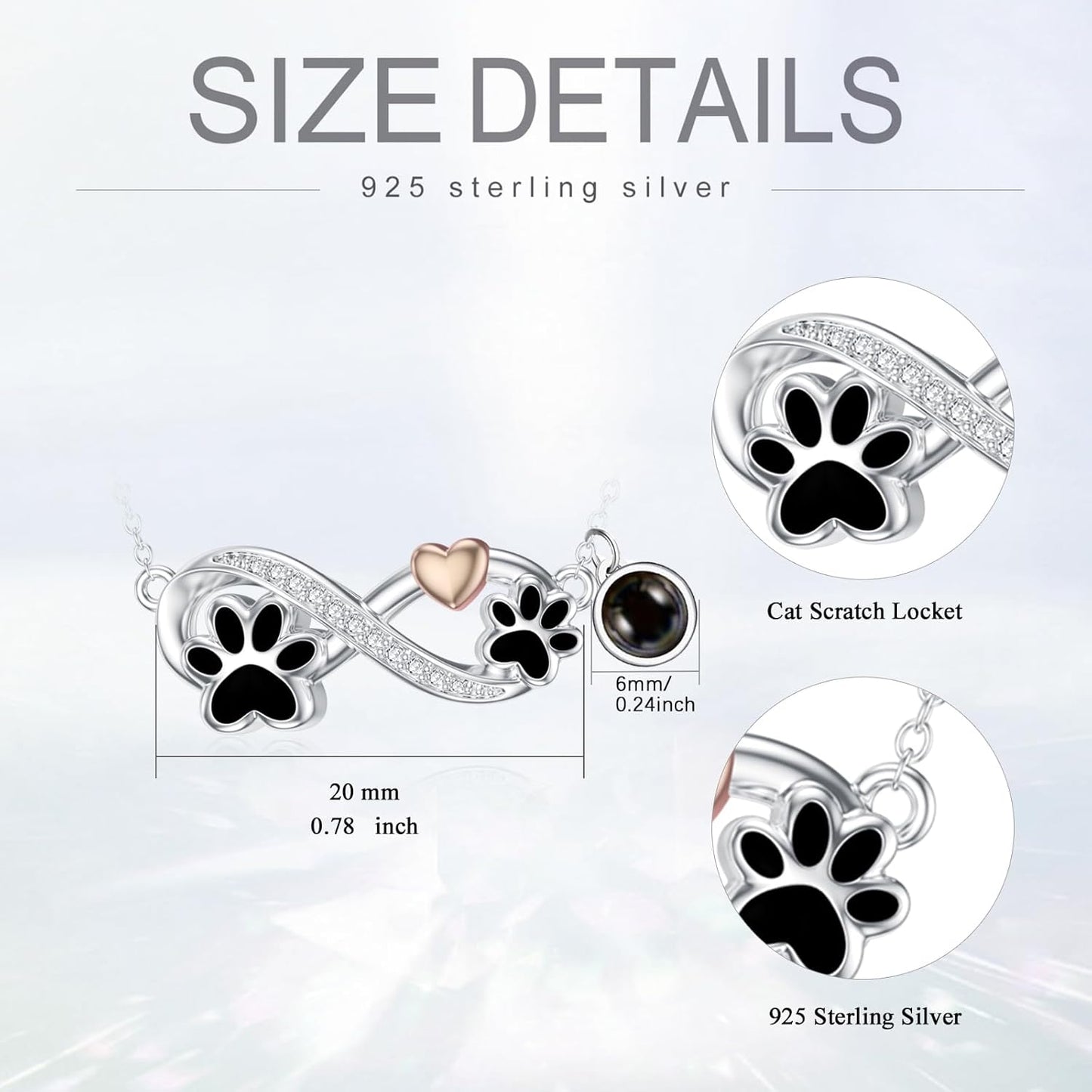 Sterling Silver Pet Urn Necklace for Ashes - Memorial Keepsake for Dog, Cat Pet