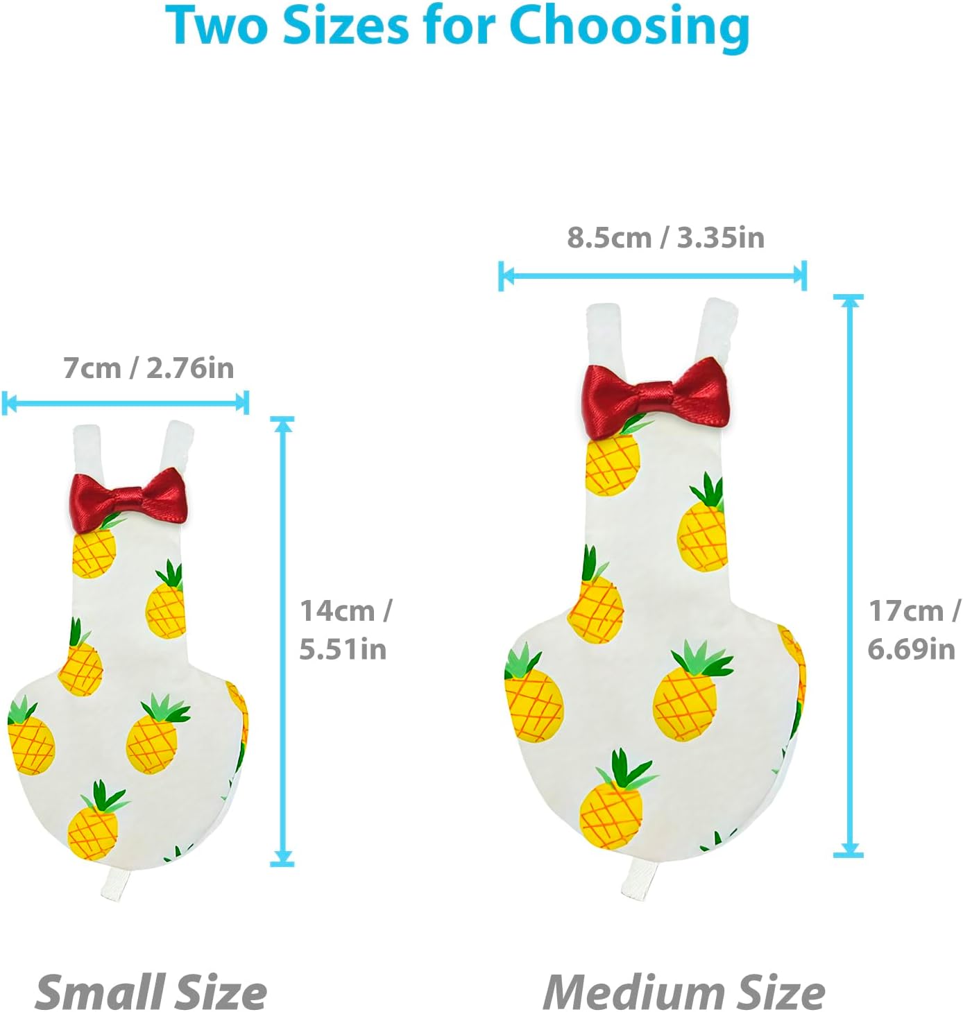 UKJENT Bird Diaper Protective Parrot Nappy - 2 Pack, Reusable Flight Suit with Waterproof Inner Layer, Washable Cute Urine Wet Suit for Cockatiel Monk Parakeet Sun Parakeet Lory(S)