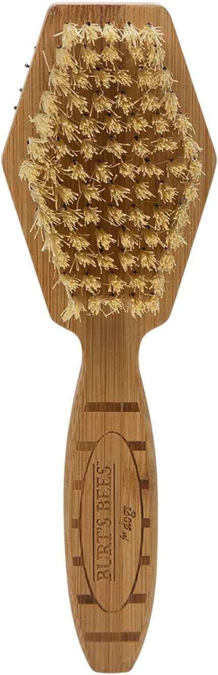 Burt's Bees for Pets Double Sided Pin & Hemp Bristle Dog Brush | Best All-Purpose Dog Brush to Reduce Shedding | for Long & Short Haired Large Dogs, Bamboo (Pack of 1)