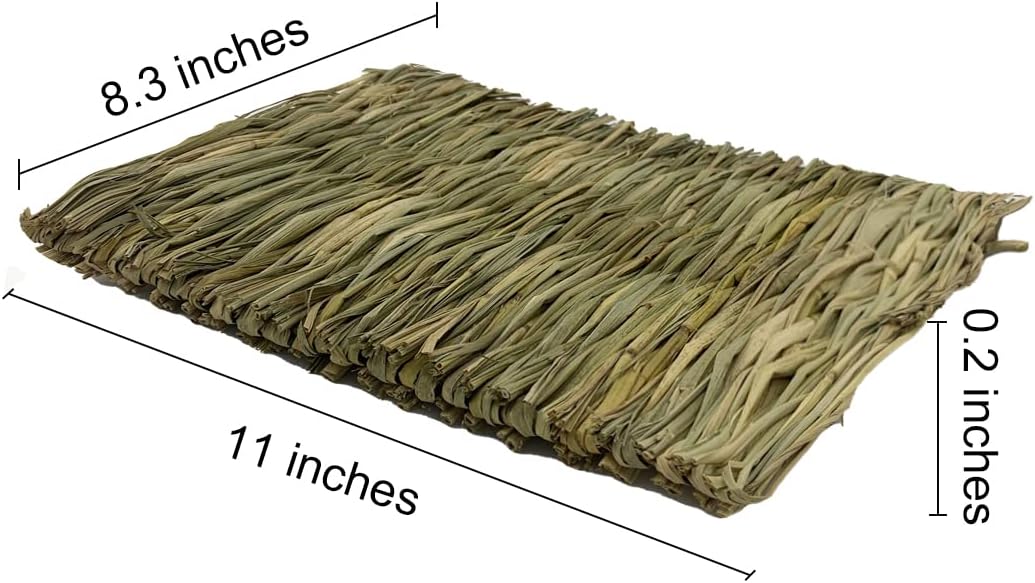 Rabbit Grass Mats,Bunny Grass Mat,Woven Straw Mat Bed Rabbits Hay Mat Sleeping Bunny Natural Handcrafted Woven Bed Nesting and Toys for Guinea Pig Hamster Chinchilla Squirrel(6 PCS)