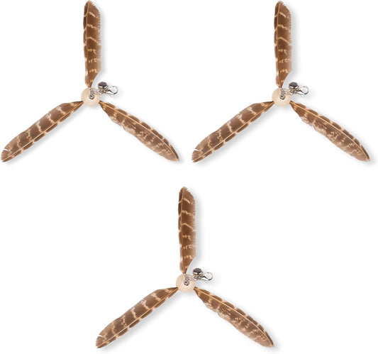 JXFUKAL Cat Wand Toys, Interactive Cat Toys with 3 Feather Refills, 29'' Flexible Steel Wire, Sturdy Wood Handle & Bell for Kitty Kitten, Cat Toys for Indoor Cats Teaser Cat String Toy