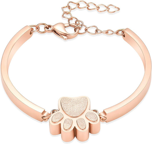 Pet Urns For Dogs/Cats - Pet Ashes Necklace - Paw Print Urn Necklace with Mini Keepsake Urn Memorial Ash Jewelry