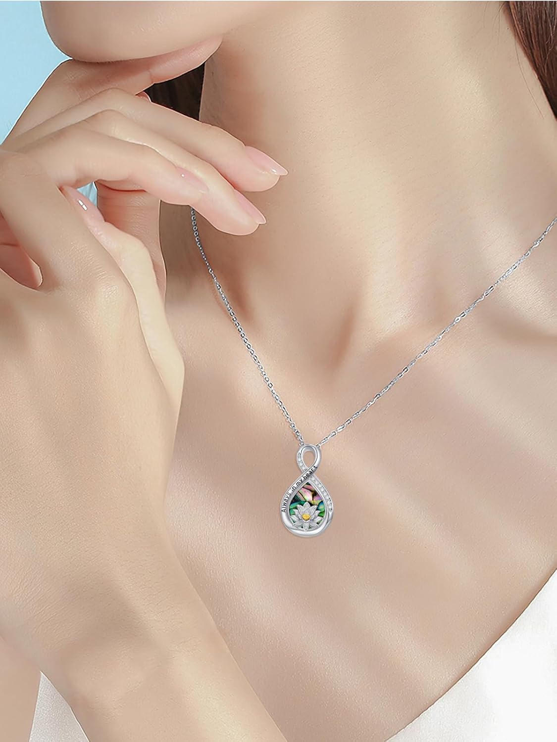 WINNICACA Urn Necklace for Ashes Sterling Silver Abalone Shell Cremation Jewelry for Ashes Jewelry Gifts for Nature Lovers Keepsake Memorial Jewelry for Women