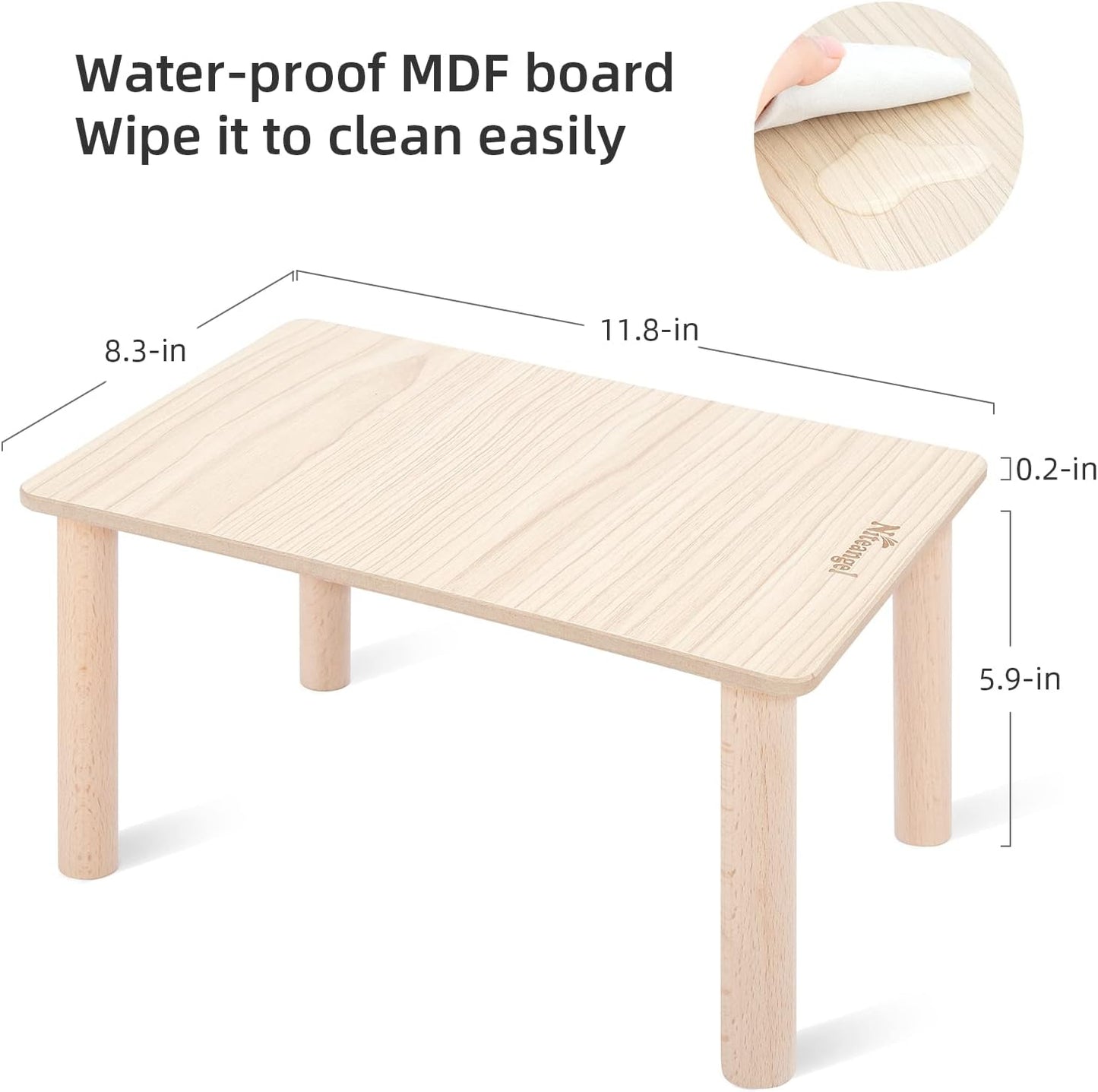 Niteangel Hamster Play Wooden Platform for Dwarf Syrian Hamsters Gerbils Mice Degus or Other Small Pets (10.2 L x 7 W -5.9'' Height, Burlywood)