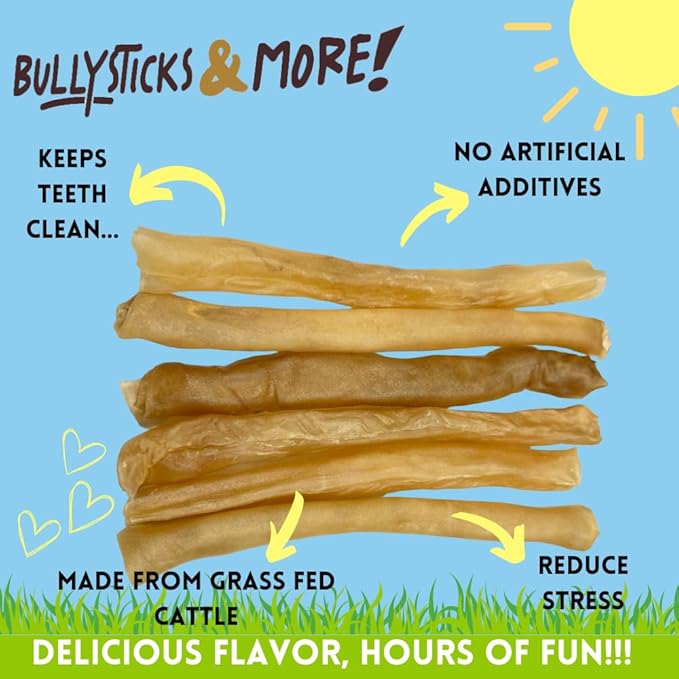 BULLYSTICKS & MORE 12 Inch Beef Collagen Rolls for Dogs (Regular Size - 6 Count) - Bones for Dogs - Dog Parents Choice - No Hide Beef Cheek Rolls