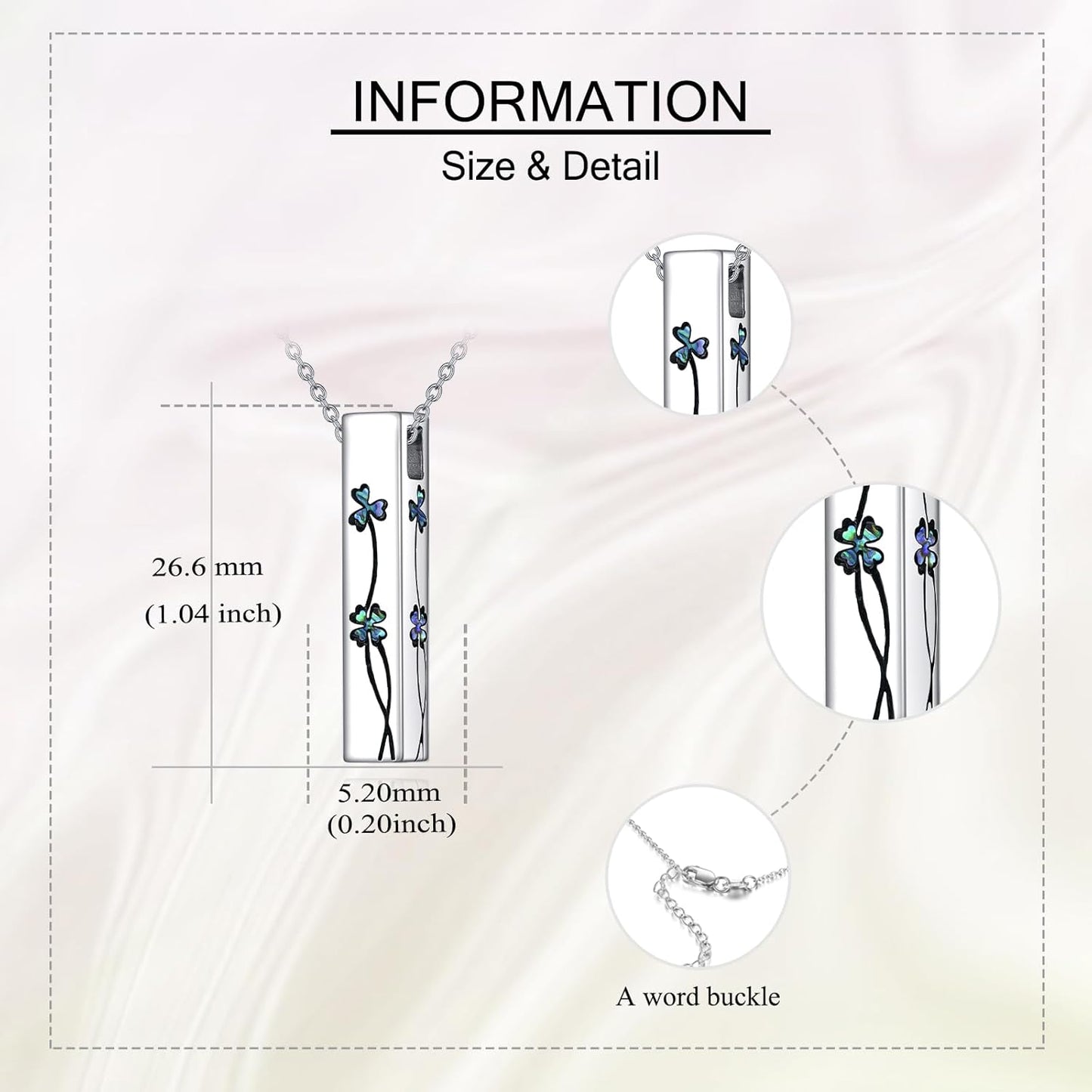 Urn Necklaces for Ashes Sterling Silver 3D Vertical Bar Memorial Pendant for Loved Ones Keepsake Cremation Jewelry Gifts for Women Men