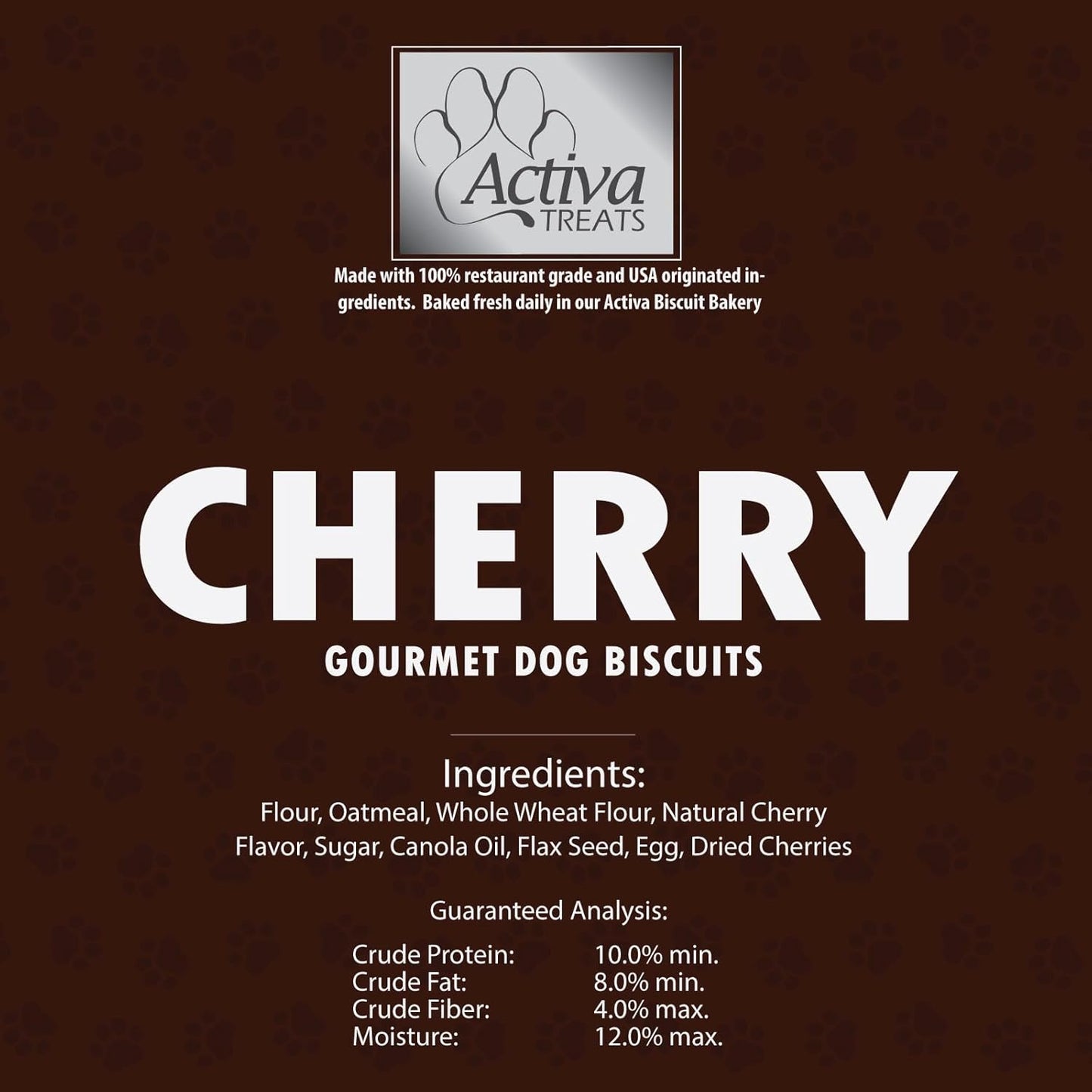 Activa 2lb Cherry Gourmet Dog Biscuits | Crunchy Dog Treats | (Medium, Cherry)