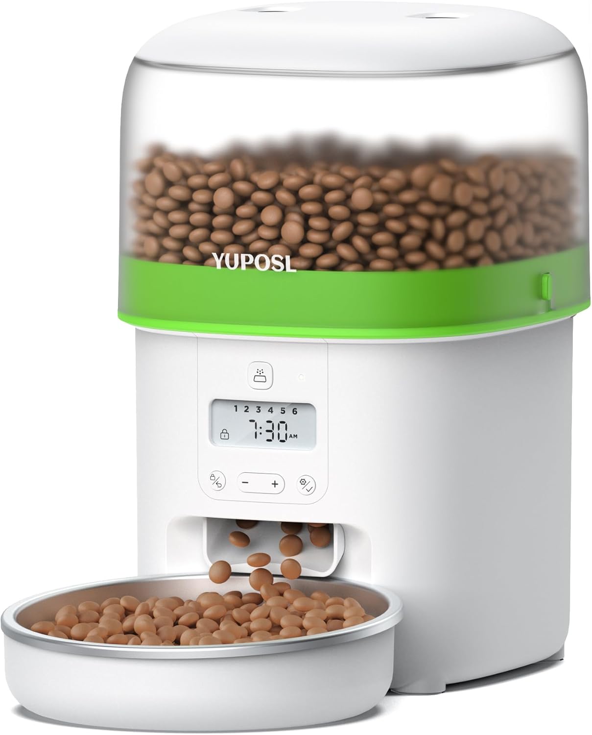 Automatic Cat Feeder - 2L Cat Food Dispenser, Timed Auto Pet Feeder with 180-day Battery Life, 1-6 Meals Per Day, 1-16 Portion, Desiccant Bag Keeps Dry Food Fresh, Also for Small Dogs