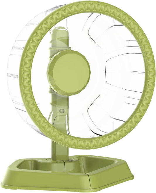 Hamster Exercise Wheels, Quiet Spinner Hamster Running Wheels with Adjustable Stand for Small Animals Dwarf Syrian Hedgehog Gerbils Mice (Green, Medium(7.6 inch))