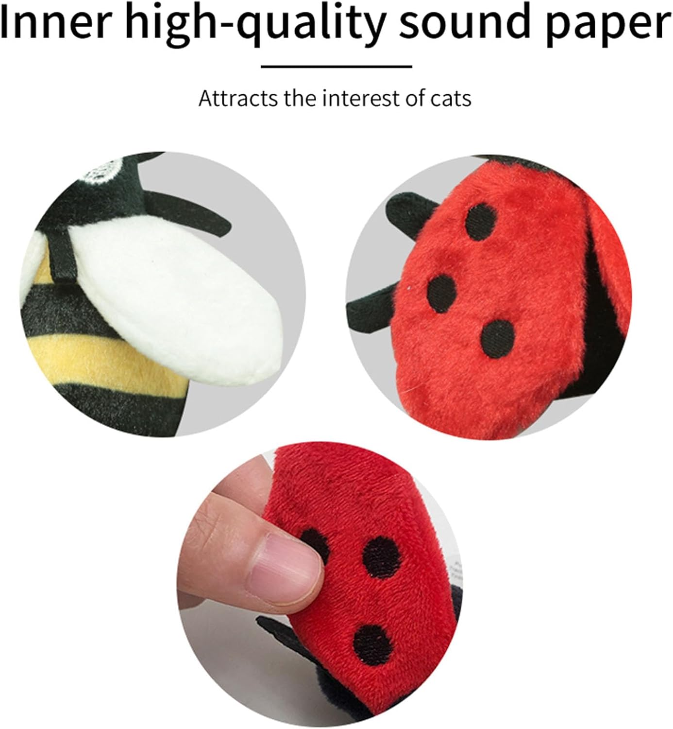 Cat Toys for Indoor Cats Satisfy Cat's Natural Hunting Instinction Catnip Soft Interactive Chirp Toys for All Breeds Indoor Cats， 3pcs （3 Pack）