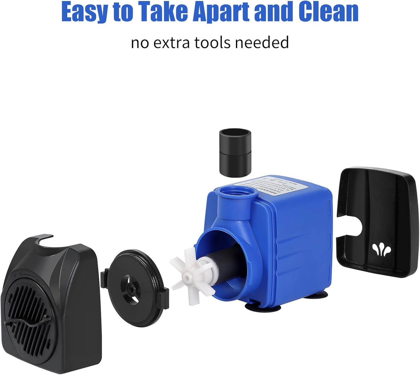 AQUANEAT Small Fountain Pump, 160 GPH Mini Submersible Water Pump with 3.3 ft Tubing, for Aquarium Fish Tank, Pet Water Fountain, Hydroponics, Pond Waterfall