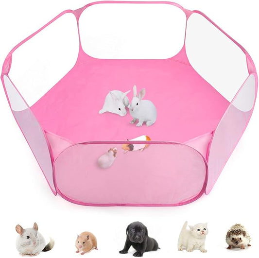 Guinea Pig Cage Rabbit Cage Indoor with Mat Playpen Perfect Size for Small Animal Pet Play Pen Easy to Clean Exercise Yard Fence Portable Tent for Hamsters, Chinchillas, Hedgehog, Puppy, Cats