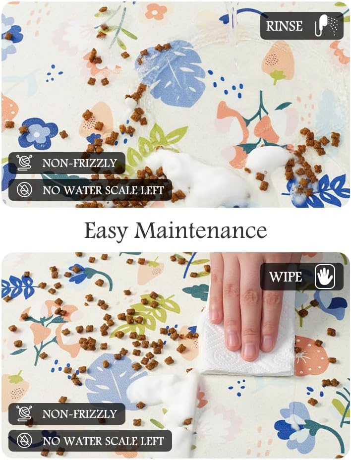 Pet Feeding Mat-Absorbent Dog Mat for Food and Water Bowl-No Stains Quick Dry Water Dispenser Mat-Dog Accessories Pet Supplies-Bowl for Messy Drinkers（LIGHTFLOWERS,23"x34"