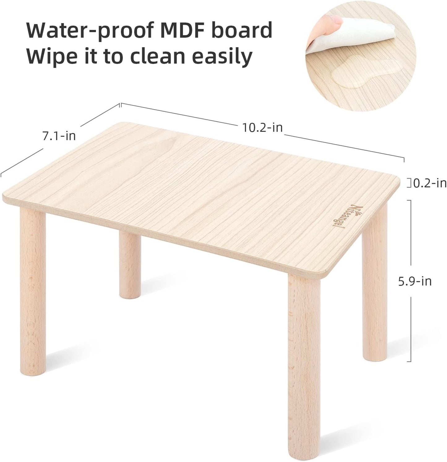 Niteangel Hamster Play Wooden Platform for Dwarf Syrian Hamsters Gerbils Mice Degus or Other Small Pets (11.8 L x 8.2 W - 5.9'' Height, Burlywood)