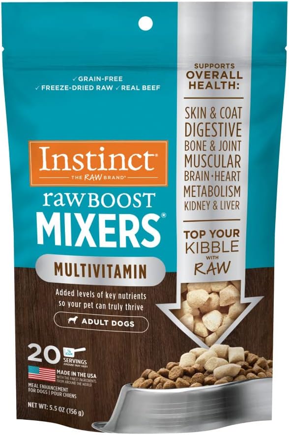Instinct Raw Boost Mixers Multivitamin for Adult Dogs Freeze-Dried Food Topper, 5.5 oz. Bag