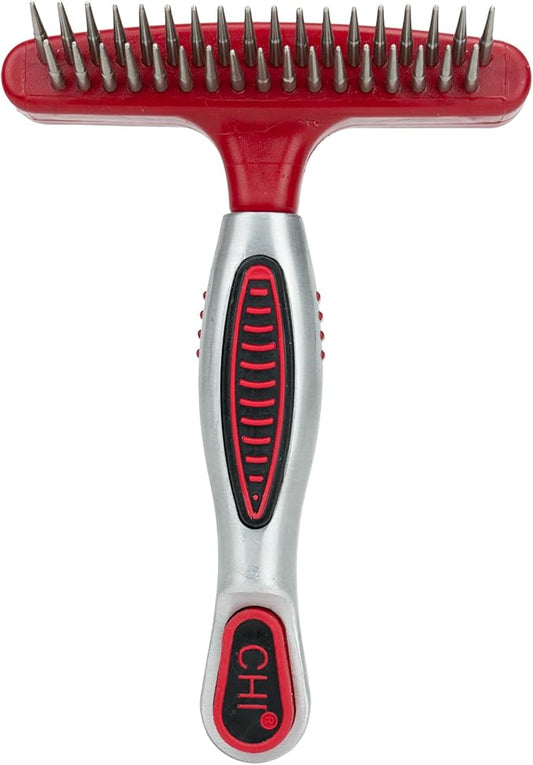 CHI for Dogs Double-Sided Shedding Rake and Blade - Best Grooming Tool for All Hair Types - Safe Dematting and Deshedding Brush for Dogs - Pet Hair Removal Essential