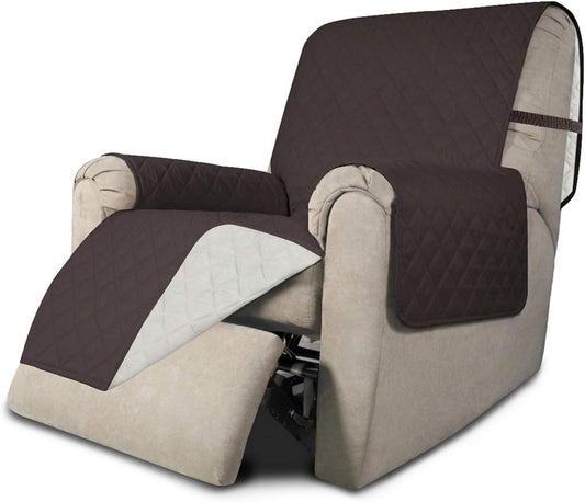 Easy-Going Recliner Sofa Slipcover Reversible Sofa Cover Water Resistant Couch Cover Furniture Protector with Elastic Straps for Pets Kids Children Dog Cat (Recliner, Chocolate/Ivory)
