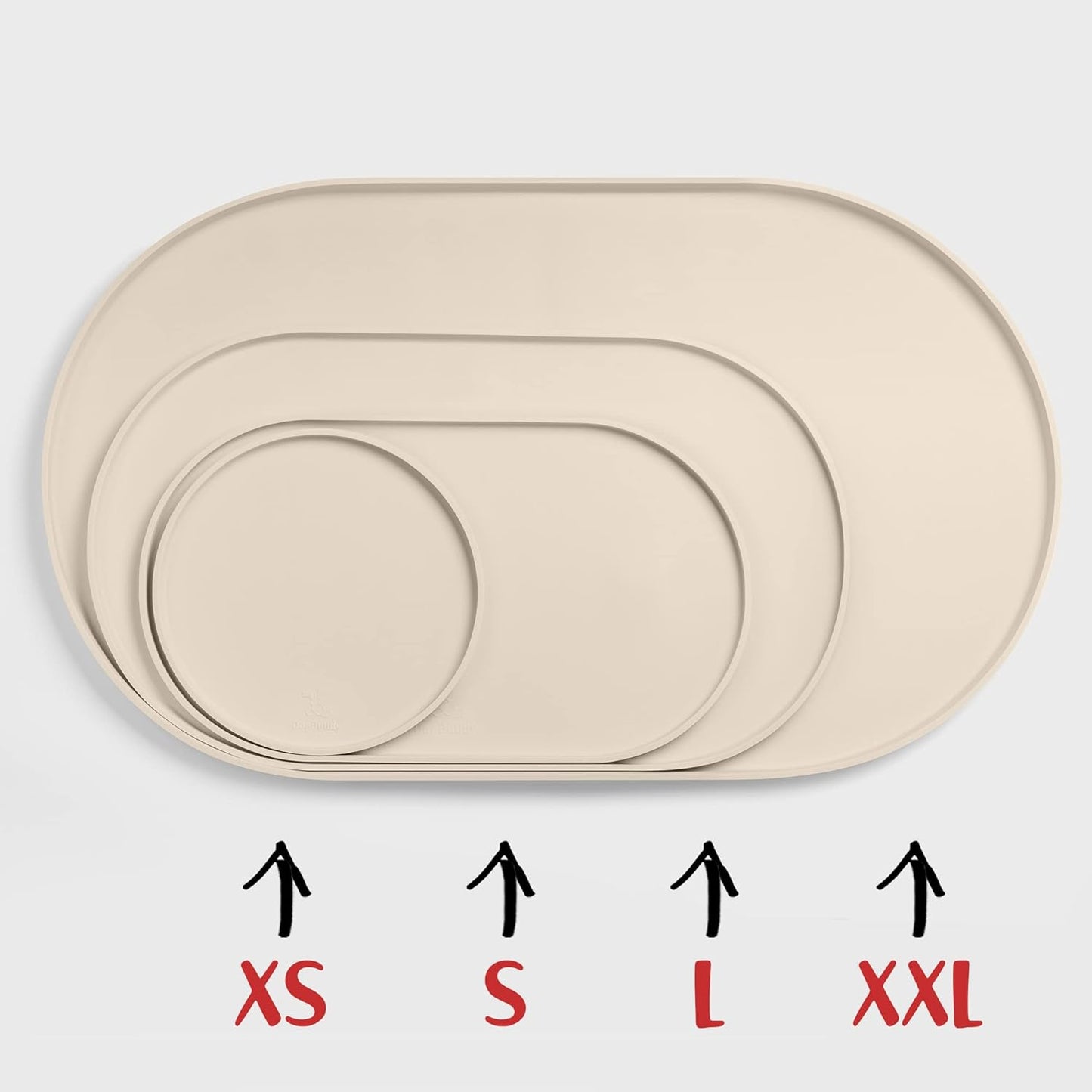 DogBuddy Dog Food Mat - Waterproof Dog Bowl Mat, Silicone Pet Mat for Food and Water Bowls, Nonslip Pet Feeding Mat with Edges, Dogs Food Mats for Floors, Puppy Supplies (Large, White Sand)