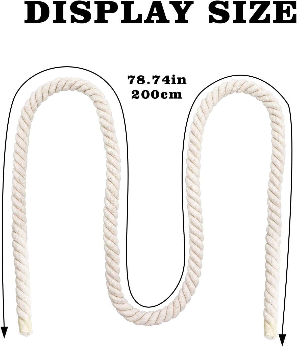 78.7 Inches Cotton Climbing Rope Toy, Lengthen and Bold Bird Ladder Bridge, Swing Toys, Pet Cage Accessories for Parakeets, Cockatiels, Macaw, African Grey Parrot