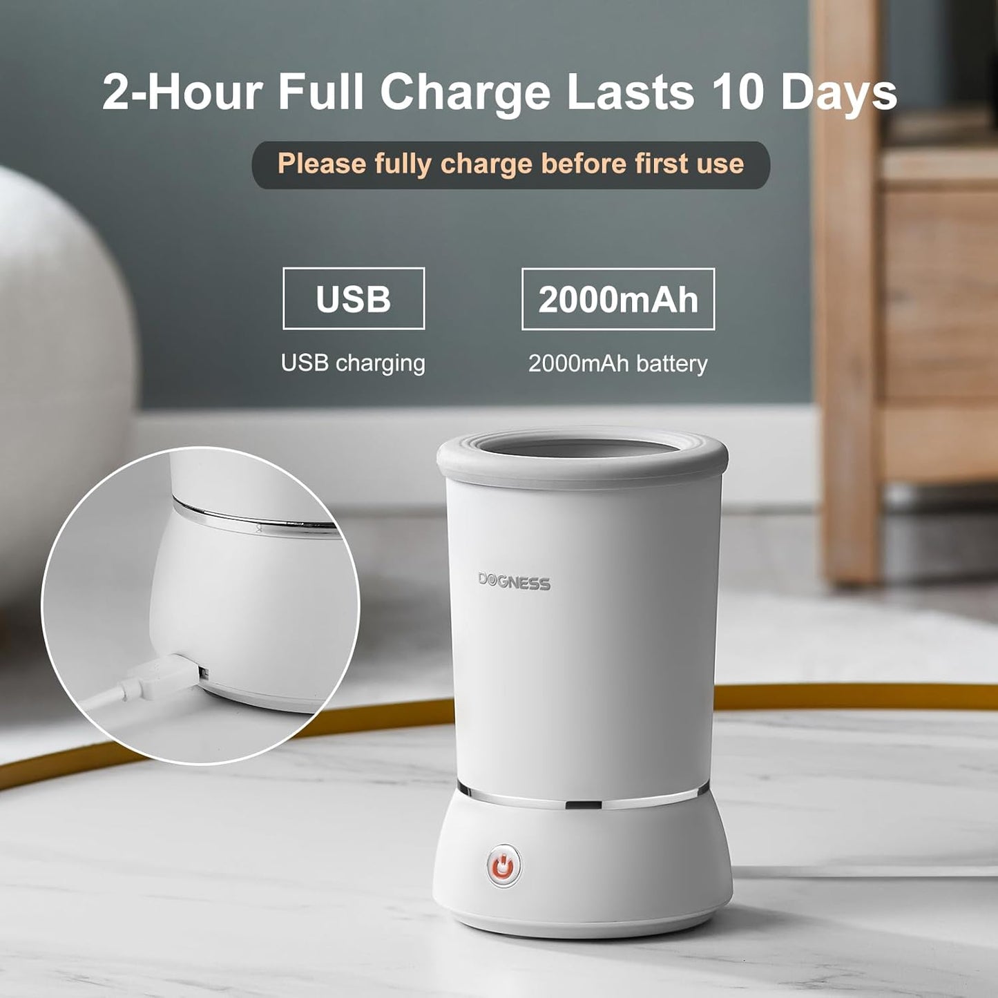 DOGNESS W01 Automatic Dog Paw Cleaner for Small to Medium Dogs (White)