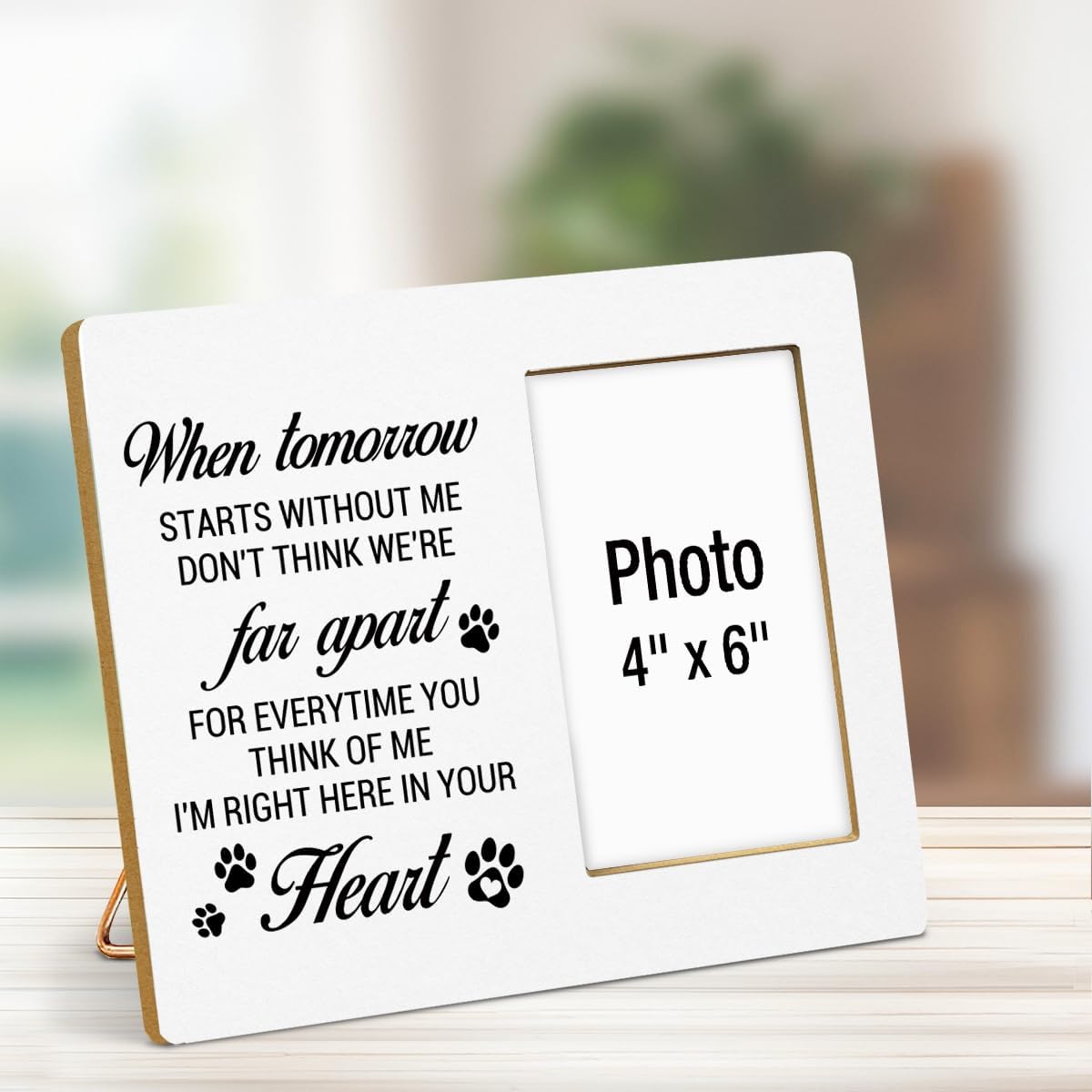 Pet Memorial Gifts for Loss of Dog Picture Frame, Sympathy Gifts for Pet Lovers, Passing Away Bereavement Remembrance Memorial Gift for Loss of Dog Pet Cat Wood Photo Frames, 4 x 6 Inch Photo
