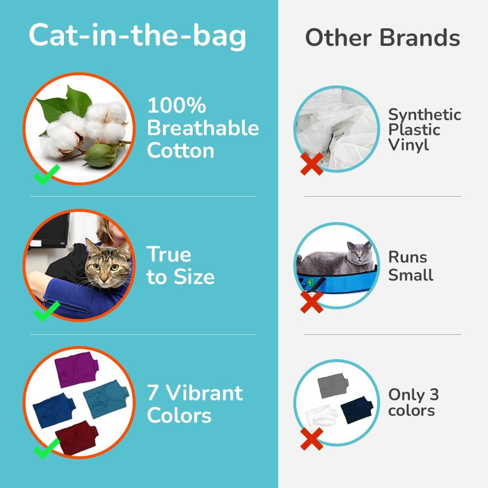 Cat-in-the-Bag Cozy Comfort Carrier - Large Charcoal Grey Cat Carrier Bag, Soft Cat Carrier and Cat Wrap for Nail Clipping, Vet Visits, Medication Administration, Dental Care, and Traveling
