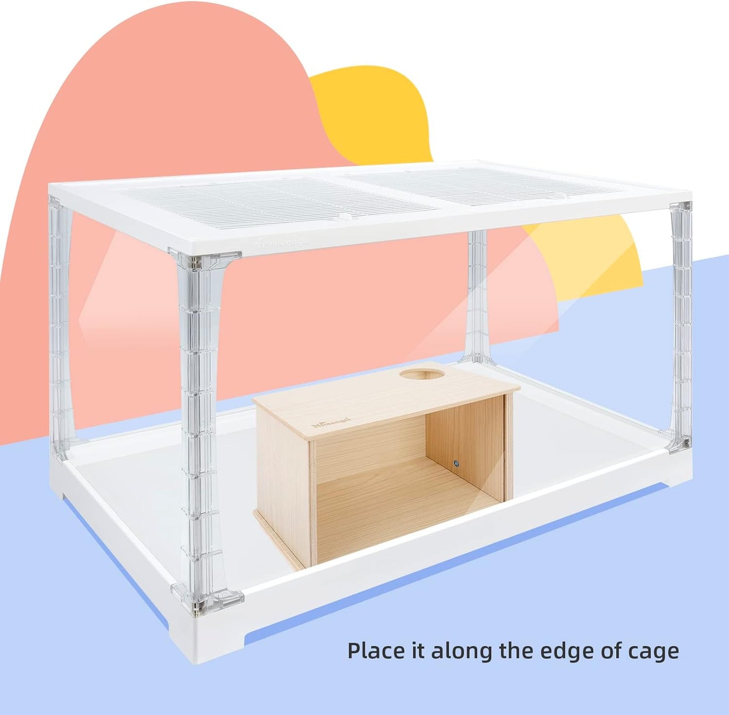 Niteangel Visible Hamster Digging Box for Syrian Dwarf Roborovski Campbell Hamsters Gerbils Mice Lemmings Degus or Other Small-Sized Pets (Burlywood)