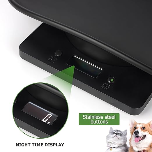 Puppy Scales for Weighing, Multi-Function LCD Digital Puppy Scale for whelping with 15 Puppy Collars,Tape Measure＆Nail Clipper, Baby Scales for Small Dogs Cats Crawl Pet, Capacity up to 33 lb