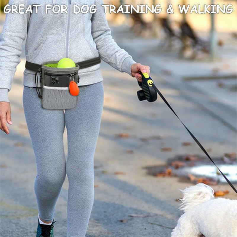 Dog Treat Pouch, Large Treat Pouches for Pet Training with Multiple Pockets, Built-in Poop Bag Dispenser & Phone Holder, 3 Wear Styles, Ideal Dog Treat Bag for Training & Walks