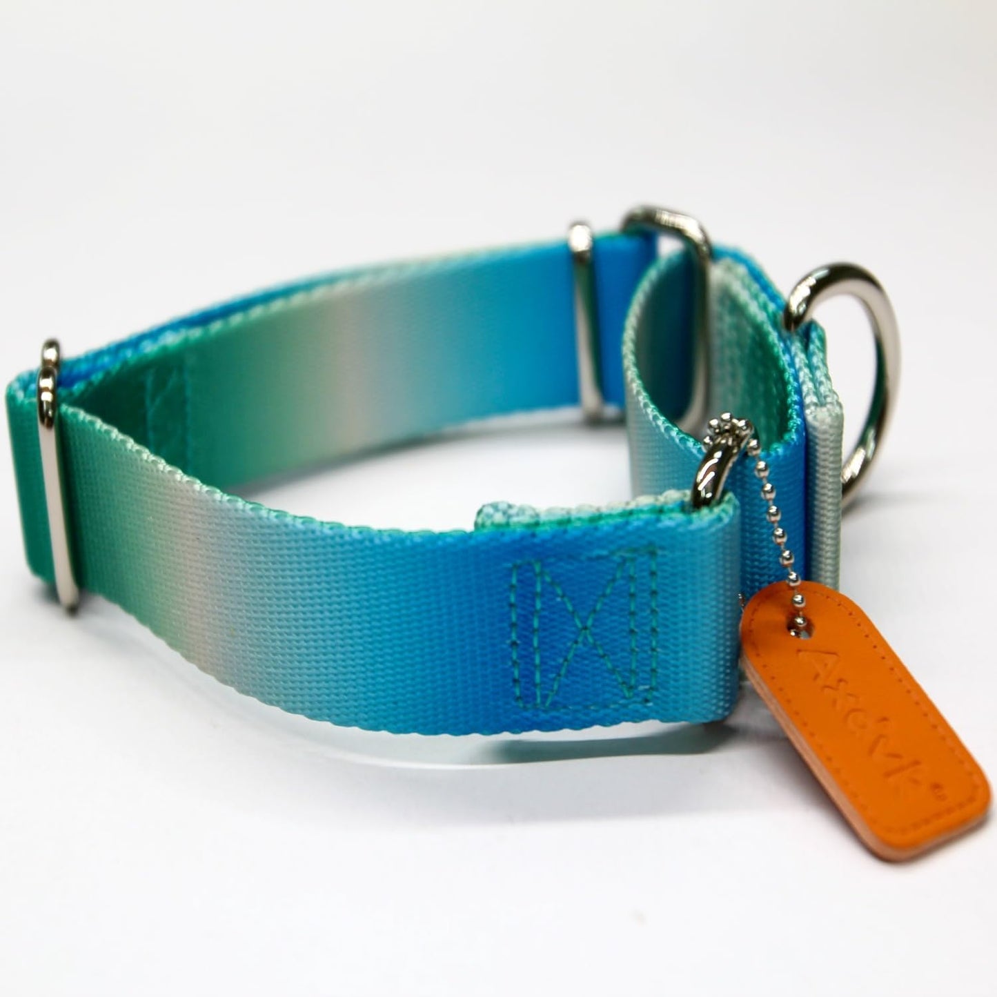 Martingale Dog Collar Colorful Gradient Fashionable - Anti-Escape Soft Durable Pets Collar for Walking Training Outdoor Daily Use -Medium,Turquoise Gradient