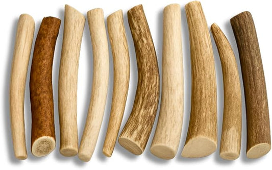 WhiteTail Naturals - Antlers for Small Dogs (10 Pack) Deer Antler Dog Chew Bones for Small Aggressive Chewers - Long Lasting Horn Chew Toys - Naturally Shed