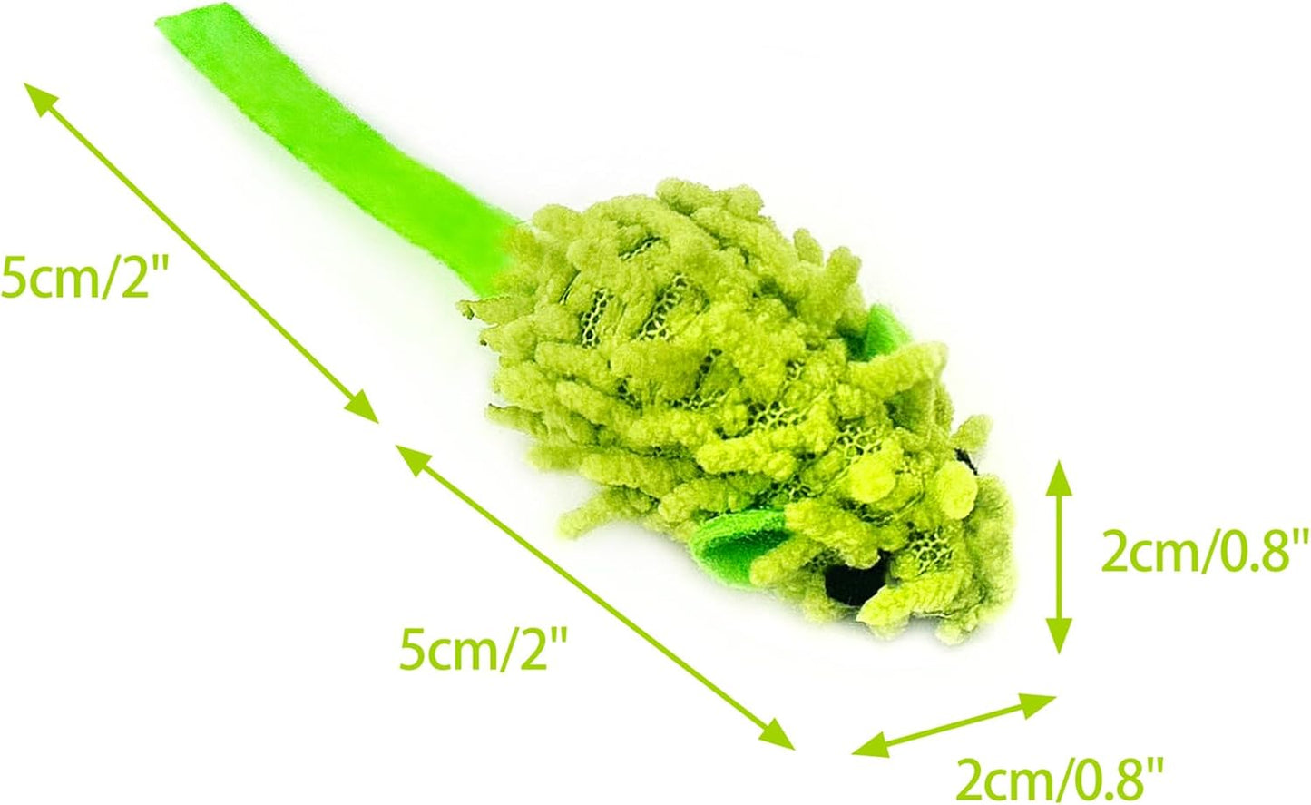 CHIWAVA 27PCS 2" Striped Shaggy Cat Toy Mice with Rattle Assorted Small Mouse Interactive Play for Indoor Cats Mix Color