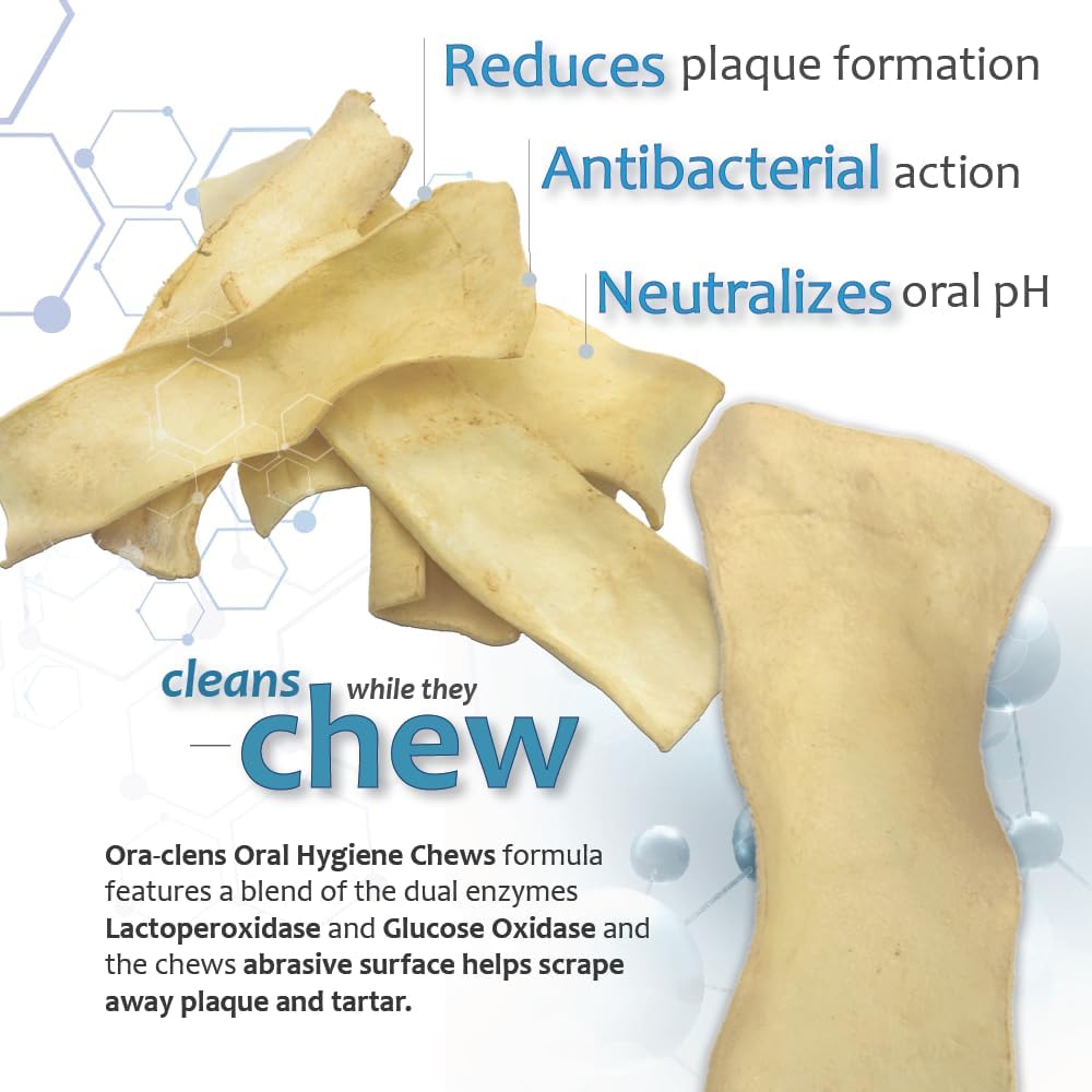 Oral Hygiene Chews for X-Large Dogs-Enzymatic Dental Treats for Daily Oral Care, Cleans Teeth and Freshens Breath, Reduces Plaque, Bacteria and Tartar Build Up Without Brushing-15 Chews