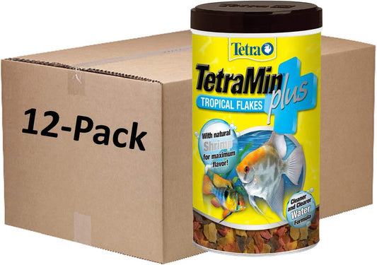 TetraMin Plus Tropical Flakes, Cleaner and Clearer Water Formula , 7.06 Oz (Pack of 12)