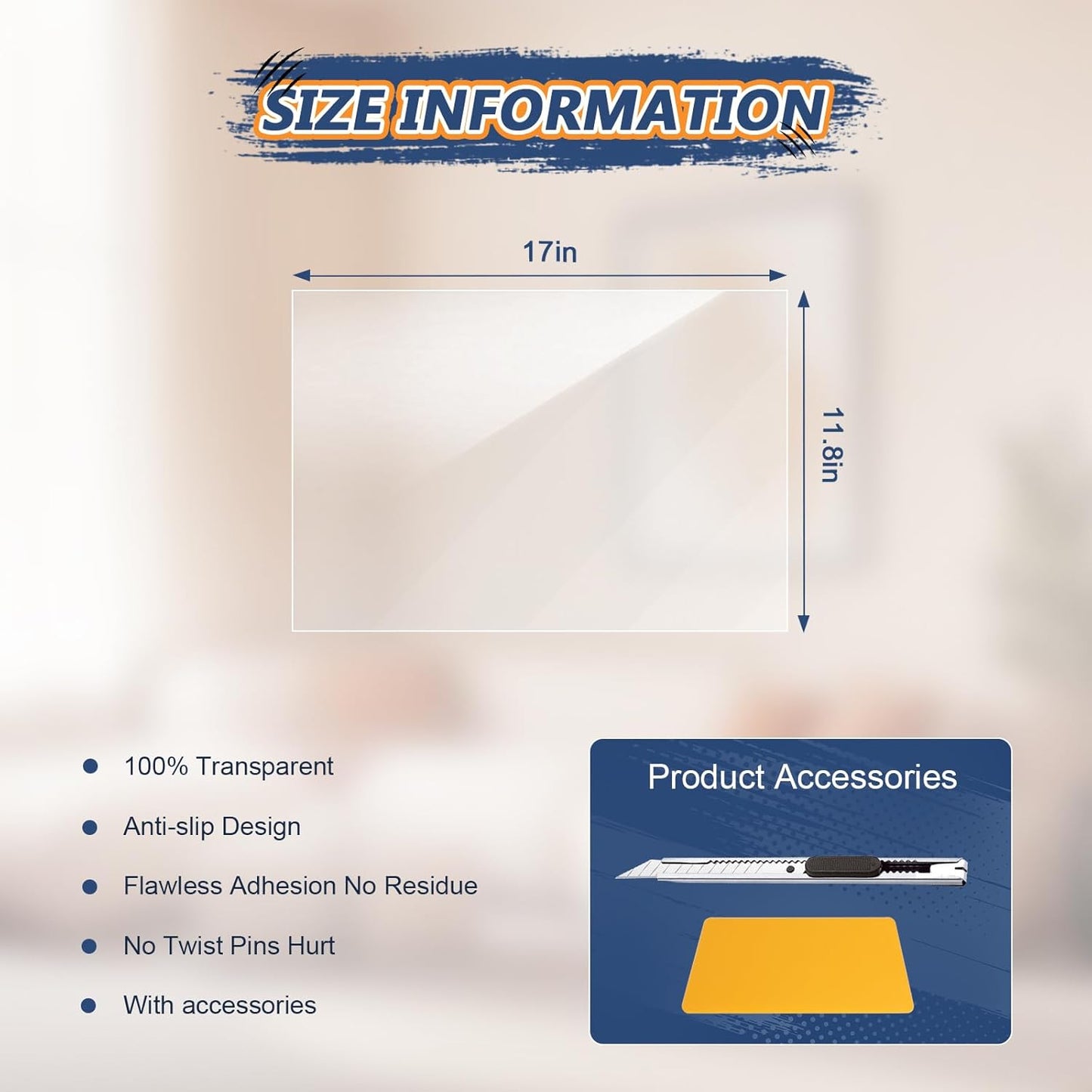 Eunice Cat Scratch Furniture Protectort, 17 x 11.8 in 20 Pack Couch Protector from Cat Claws,Self-Adhesive Tape for Furniture - Easy to Remove Anti Scratch Protector