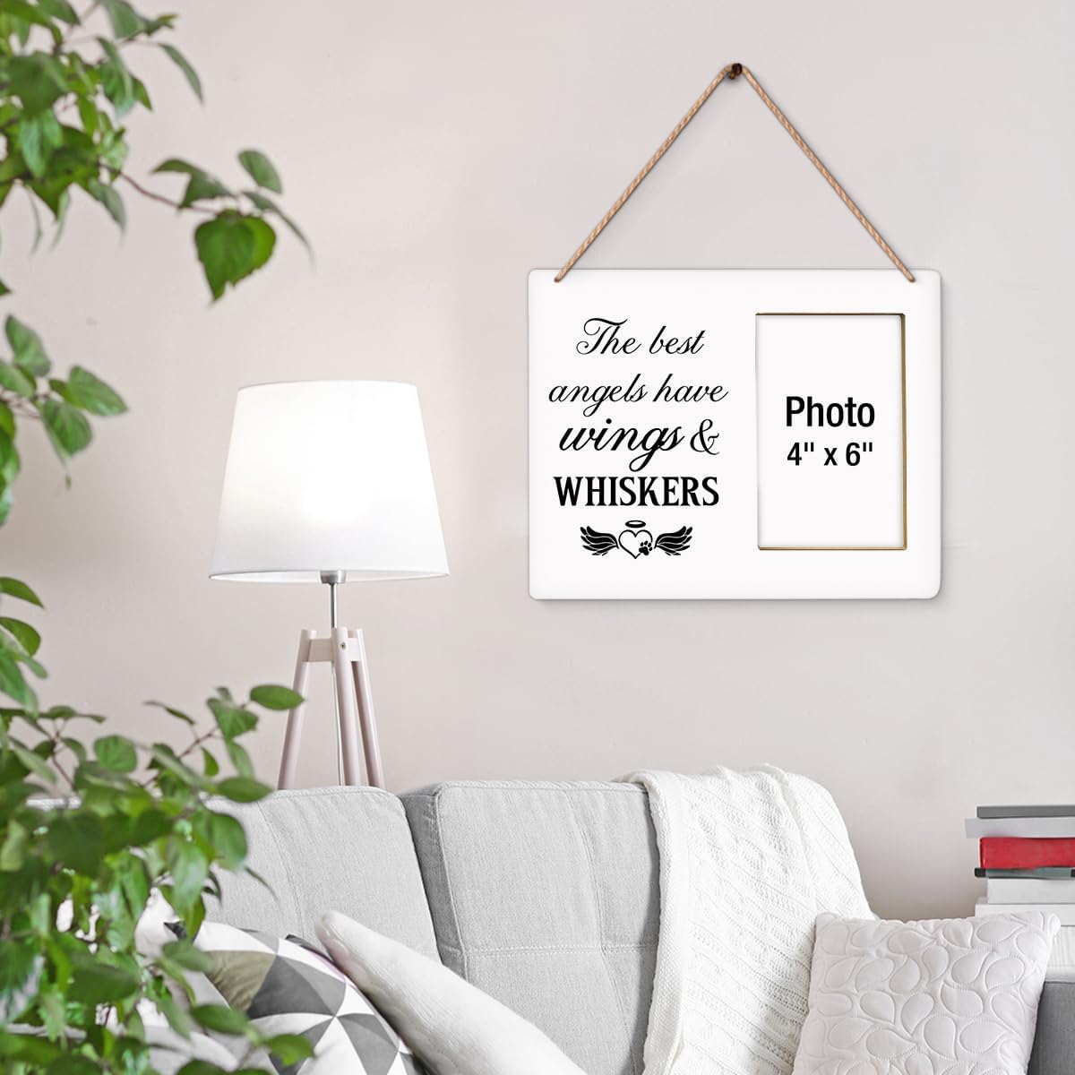 Pet Memorial Gift Picture Frame, Dog Memorial Gifts for Loss of Dog, Sympathy Gifts for Cat Dogs, Grief Gift for Women, Cat Pet Passing Away Remembrance Wood Photo Frames, 4 x 6 Inch Photo