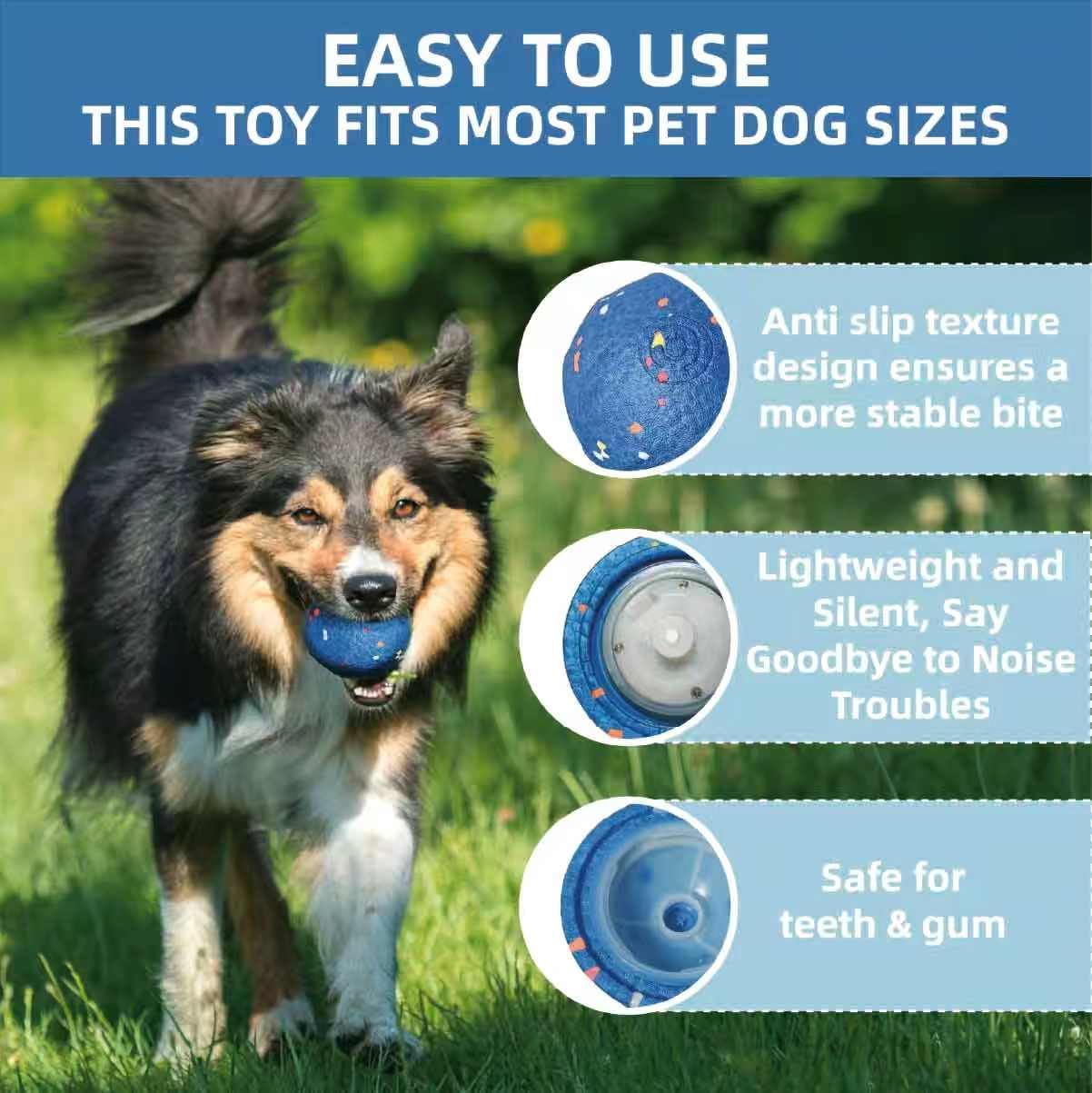 Dog Toy，2025，Super interactive Dog Ball，Automatic Play，Hands-Free Fun，Superior Material—E-TPU Material Safe and Non-tpxic，Lightweight and Silent， AUTO PET Toy Ball for Medium and Large Dogs
