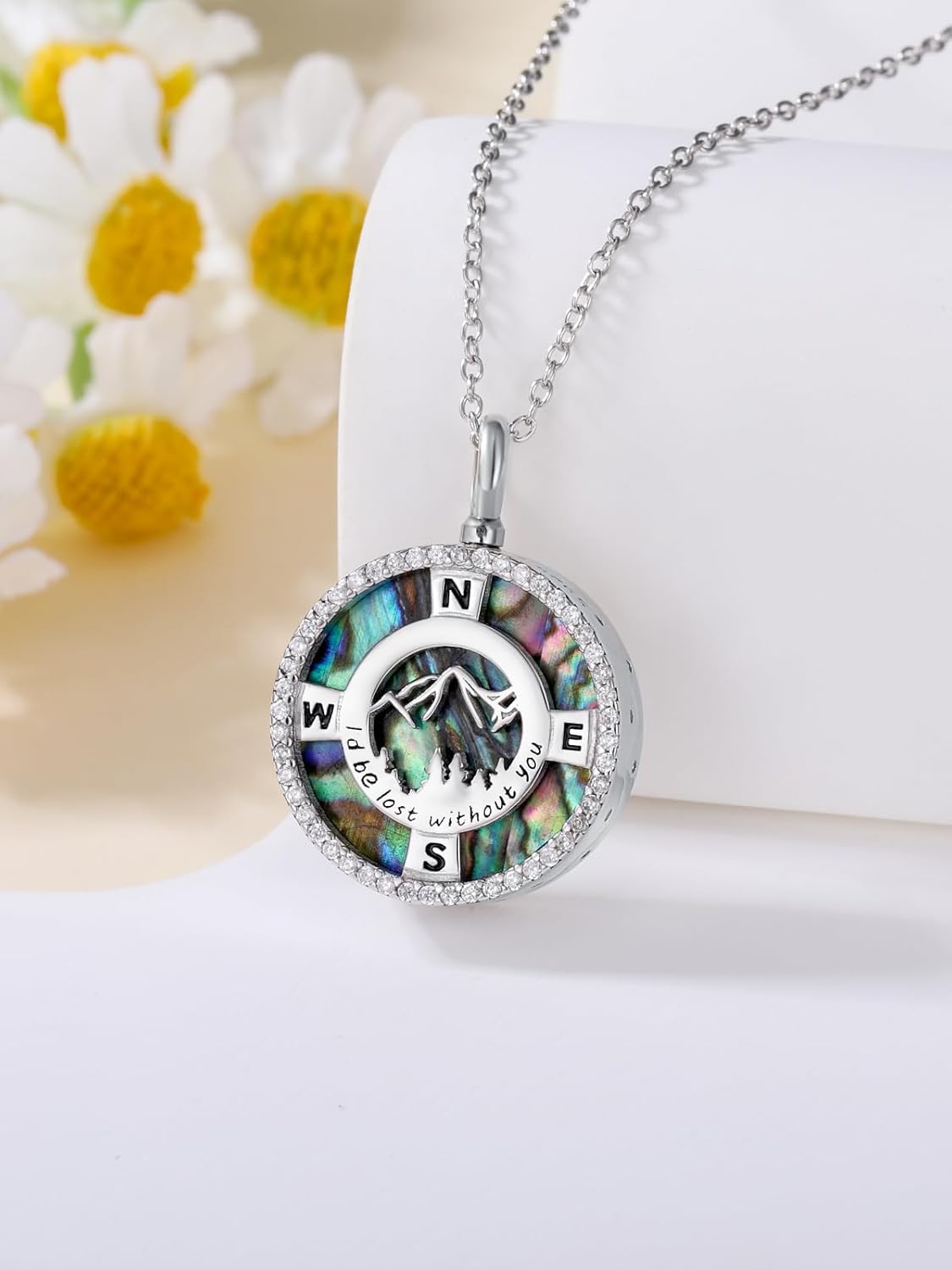 WINNICACA Urn Necklace for Ashes Sterling Silver Abalone Shell Cremation Jewelry for Ashes Jewelry Gifts for Nature Lovers Keepsake Memorial Jewelry for Women