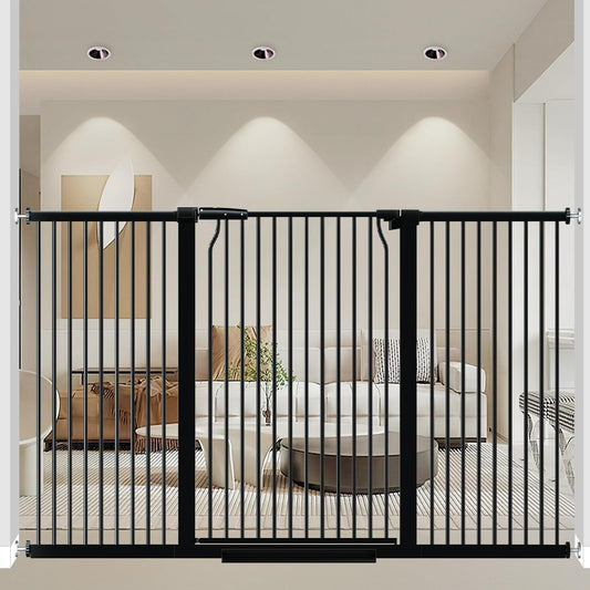 41" Extra Tall Dog Gate for Doorways Stairs, 60.3-65.7 in in Wide Baby Gates Walk Thru, No Drill Long Pet Gate for Doggie Puppy, Auto Close Large Child Safety Gate with Door Indoor, Black