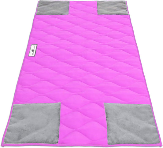 Paw Inspired PopCorner Guinea Pig Cage Liners | Washable Fleece Bedding or Pet Bed Mat for Small Animals | Super Absorbent Pee Pad with Reinforced Corners and Waterproof Bottom (Midwest, Pink)