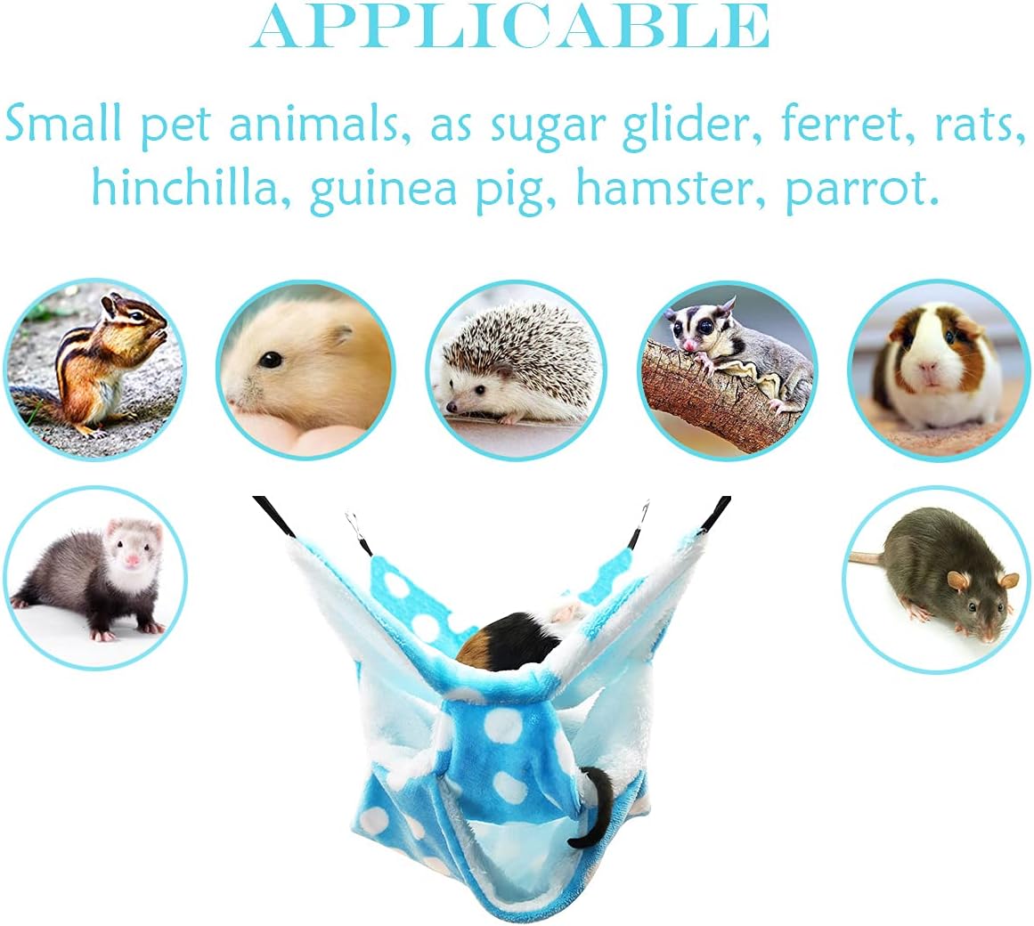 LEFTSTARER Rat Ferret Sugar Glider Cage Hammock Bedding Small Pet Cage Accessories Toy Triple-Layer Hammock Bedding for Hamster Guinea Pig Sugar Glider Rat Ferret Chinchilla Playing Sleeping(Grey)