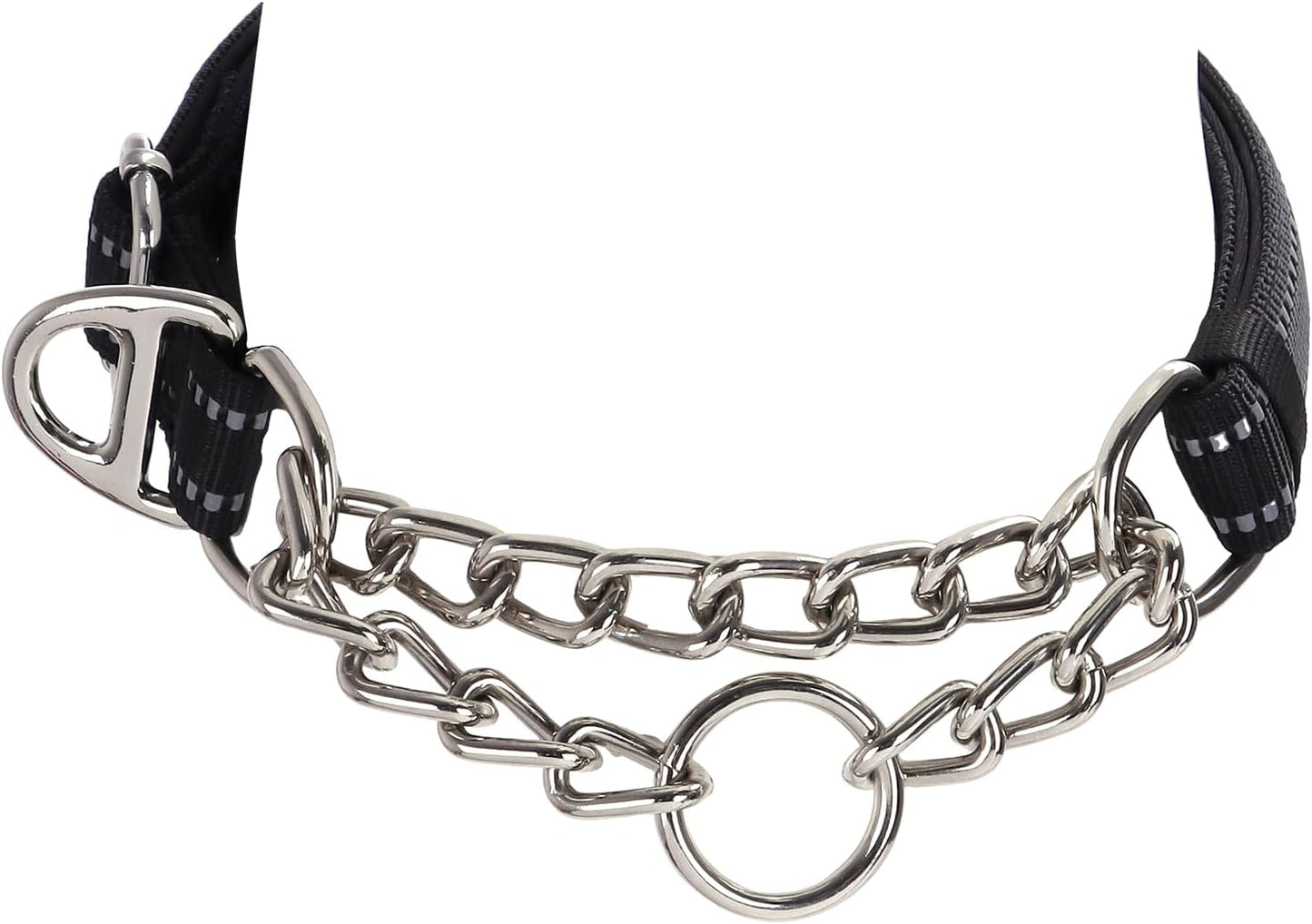 Choke Chains Large Dogs，Stainless Steel Chain Dog Martingale Collar, No Pull Slip Cinch Training Escape Proof Heavy Duty Dog Collar for Small Medium Large Pet Girl Female Dogs，Black XL