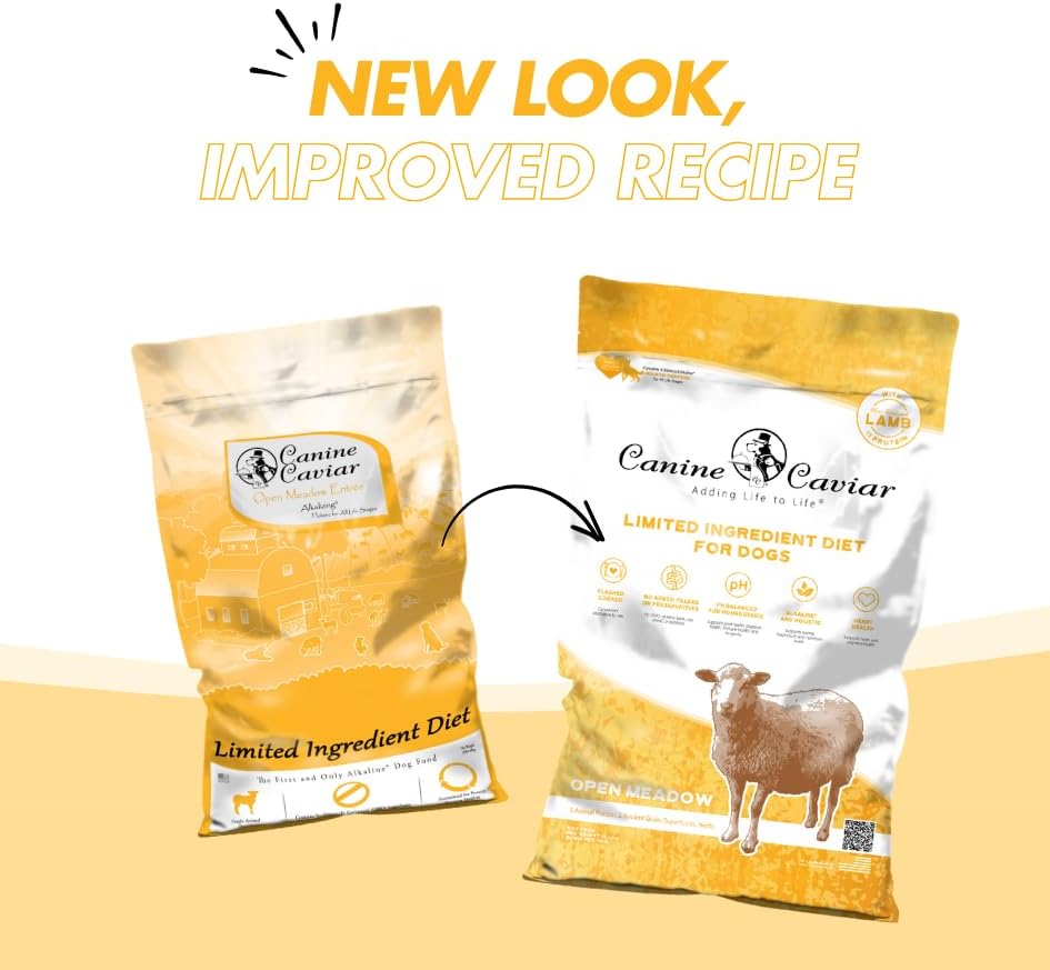 Canine Caviar - Open Meadow: Lamb & Pearl Millet Alkaline Dry Dog Food, Limited Ingredients, Gluten-Free, Based on Science & Research, Veterinary Alternative Diet (22 Pound Bag)