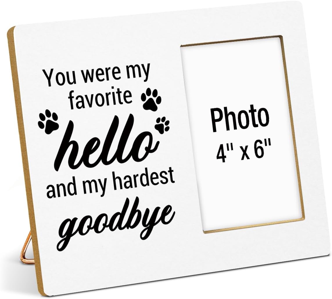Dog Memorial Gifts for Loss of Dog, Pet Memorial Gift Picture Frame, Sympathy Gifts for Pet Lovers, Cat Passing Away Bereavement Remembrance Wood Photo Frames, 4 x 6 Inch Photo