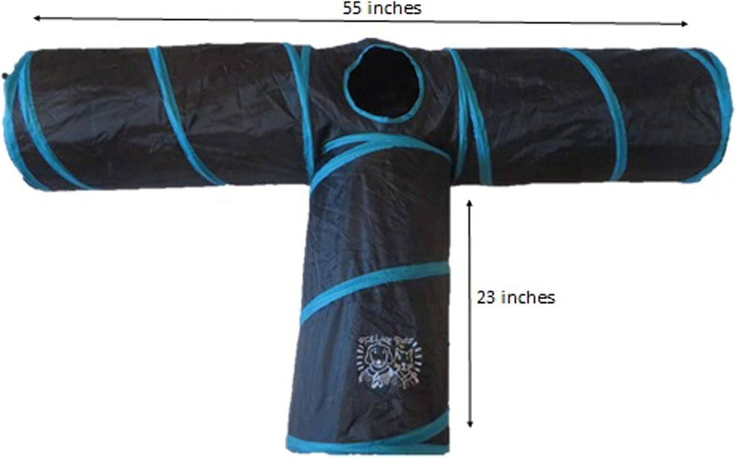 Feline Ruff Premium 3 Way Cat Tunnel. Extra Large 12 Inch Diameter and Extra Long. A Big Collapsible Play Toy. Wide Pet Tunnel Tube for Other Pets Too!