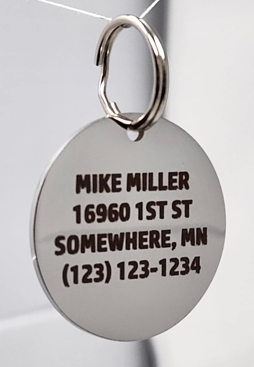 Dr. Fremont's Stainless Steel ID Dog Tags Engraved for Pets Personalized for Cat or Dog Collar Bold Font for Safety (Small, Bone)