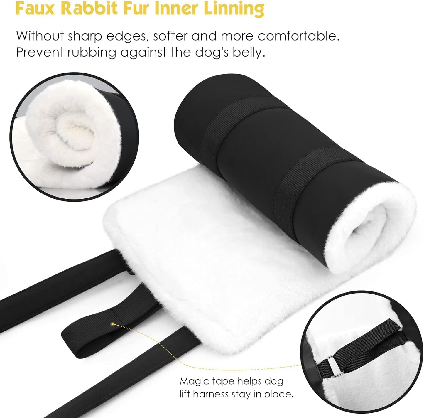 Dog Sling for Back Legs, Dog Lift Harness, Magic Tape Dog Sling for Large Dogs Hind Leg Support, Elderly Dog Lifter, Help Canie Hip Arthritis K9 Cruciate Ligament Rehabilitation (Medium)