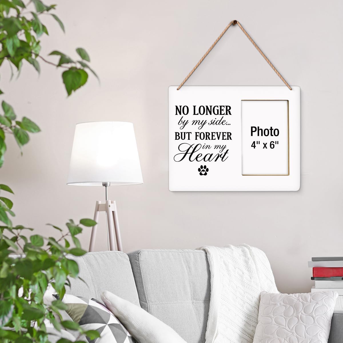 Dog Memorial Gifts for Loss of Dog Picture Frame, Pet Memorial Gifts for Dogs, Loss of Cat Sympathy Gift, Pet Bereavement Remembrance Wood Photo Frames, 4 x 6 Inch Photo