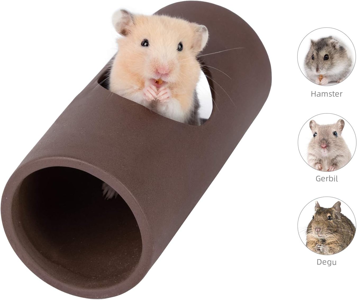 Niteangel Ceramic Hamster Tunnel & Tubes Hideout: for Dwarf Robo Syrian Hamsters Mice Rats or Other Small Animals (Tunnel - Small)