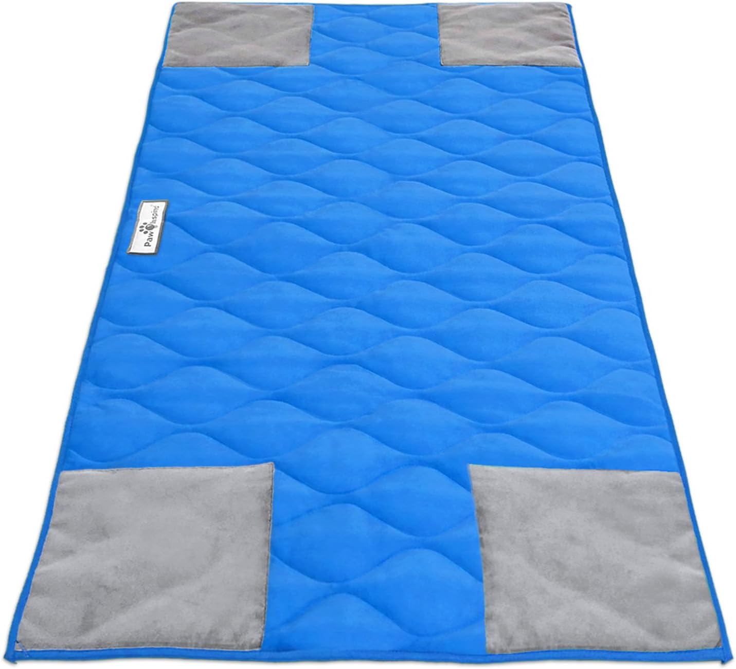 Paw Inspired PopCorner Guinea Pig Cage Liners | Washable Fleece Bedding or Pet Bed Mat for Small Animals | Super Absorbent Pee Pad with Reinforced Corners and Waterproof Bottom (Midwest, Blue)